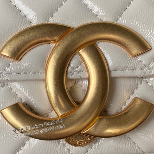 Chanel專櫃新款23p大logo鏈條包 中號AS3207 香奈兒復古油蠟皮腋下包單肩斜挎女包 djc5413